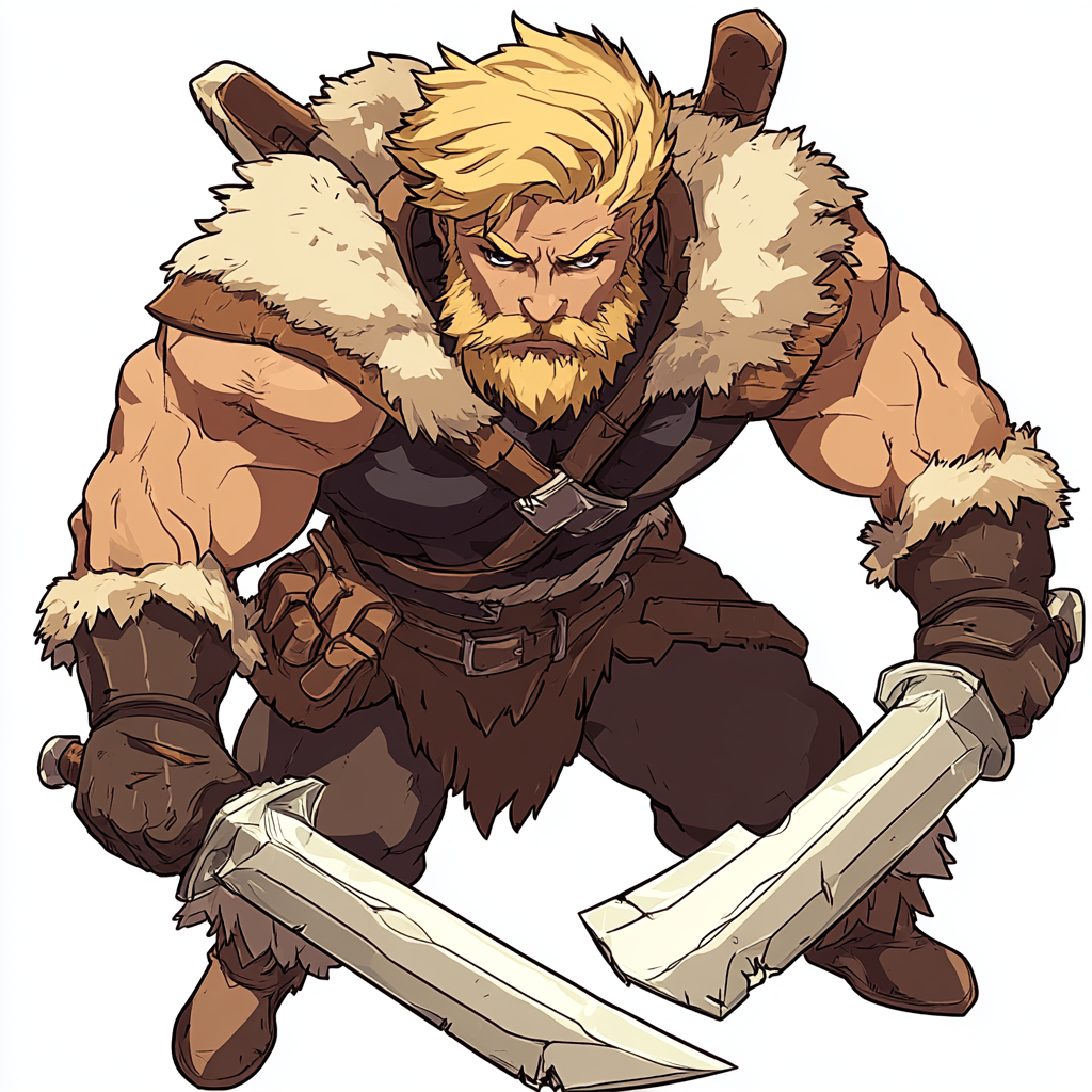 The Powerful Barbarian: RPG Game Sprite View