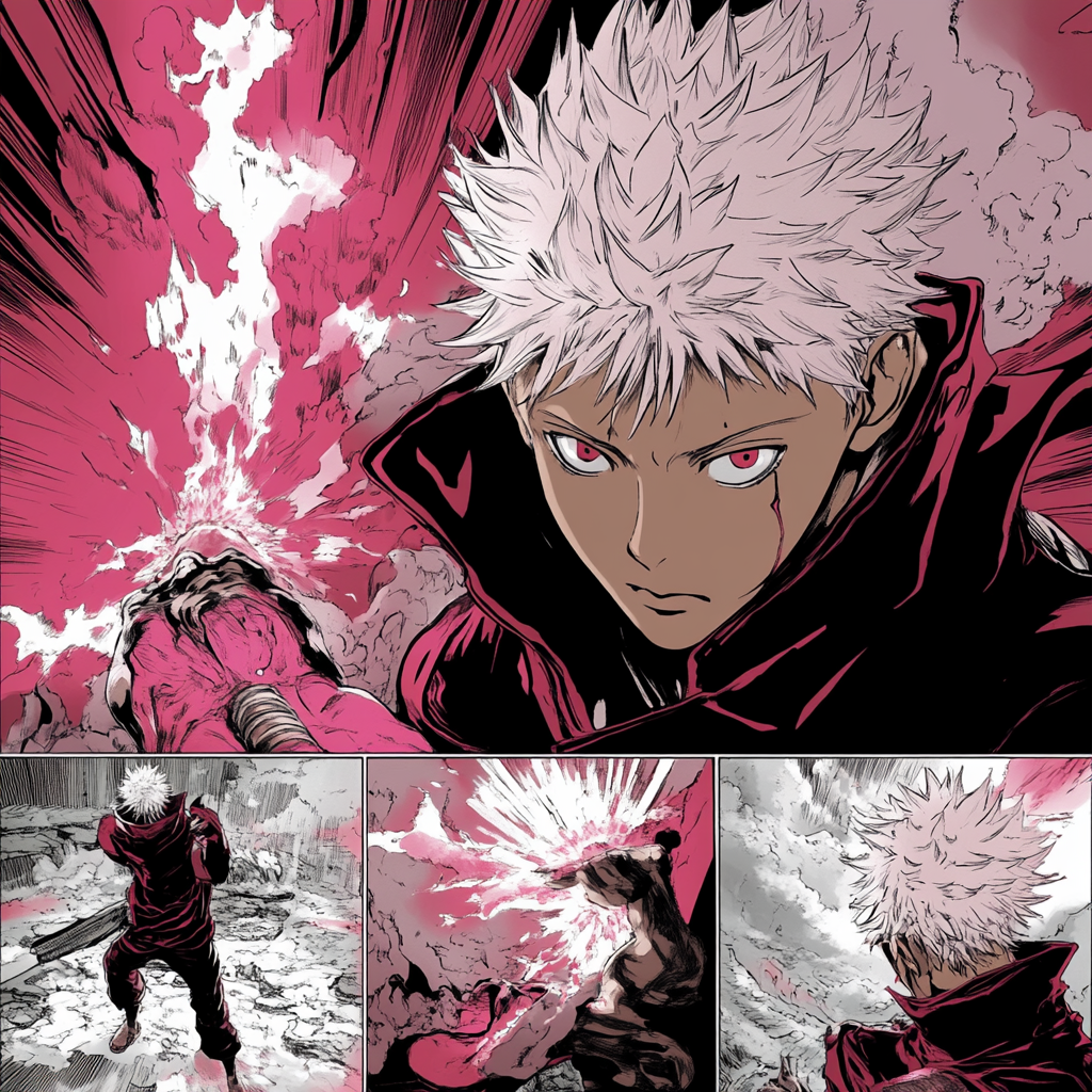 The Powerful Jujutsu Sorcerer in Vibrant Manga Scenes