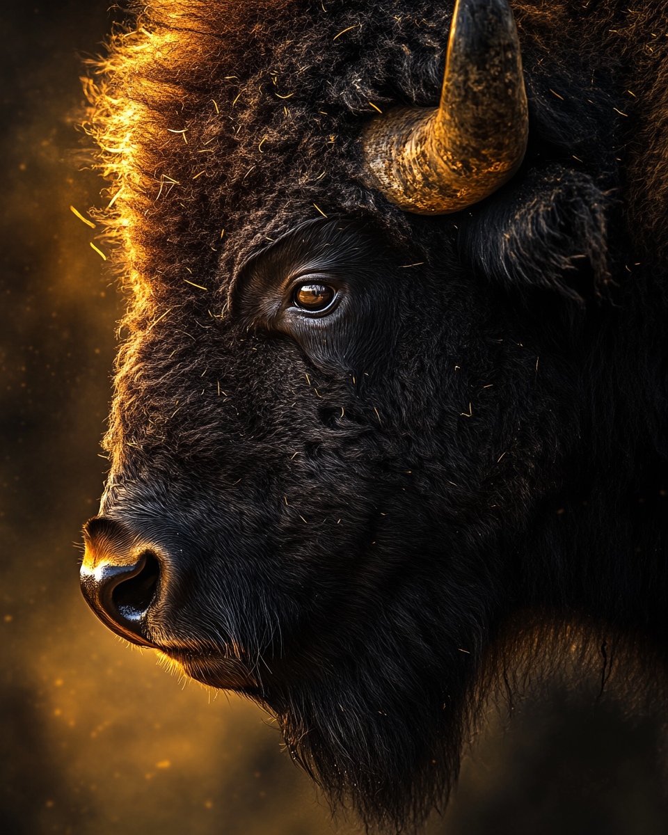 The Proud Bison in Golden Light