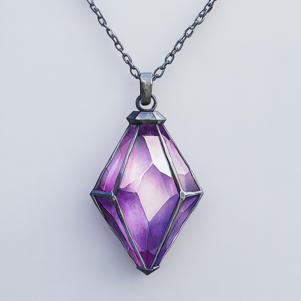 The Purple Gem in Silver Necklace