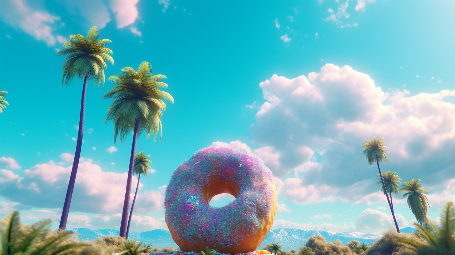 The Rainbow Donut in the Palm Grove