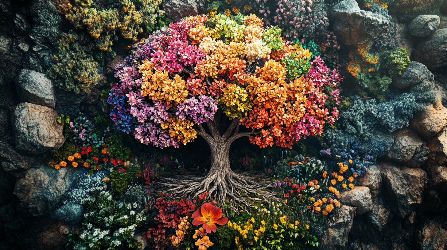 The Sacred Tree of Life in Vibrant Colors