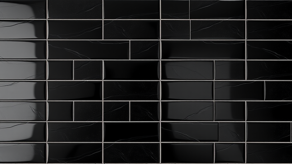 The Shiny Square Black Tile Wall