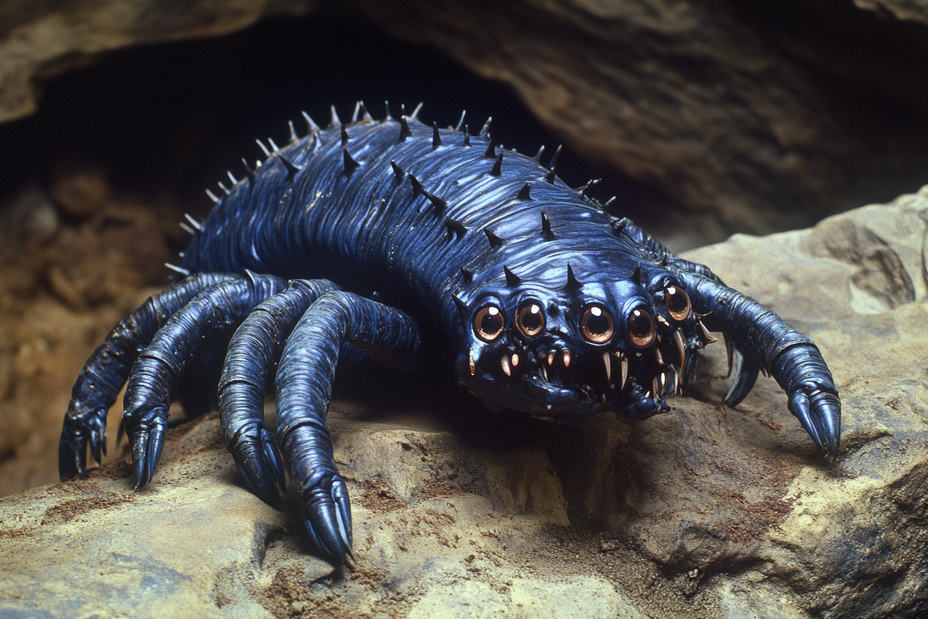 The Spooky Blue Creature on Cave Roof