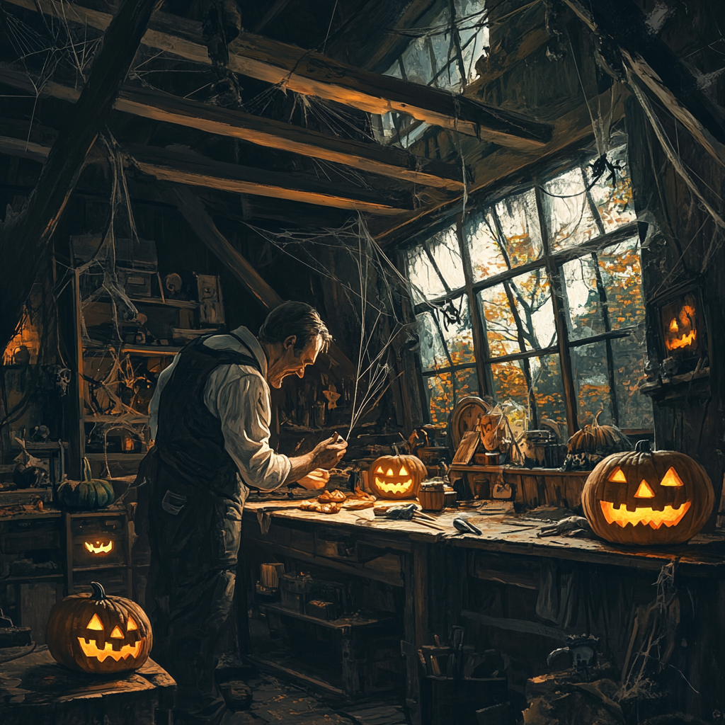 The Spooky Carpenter Making Halloween Decorations