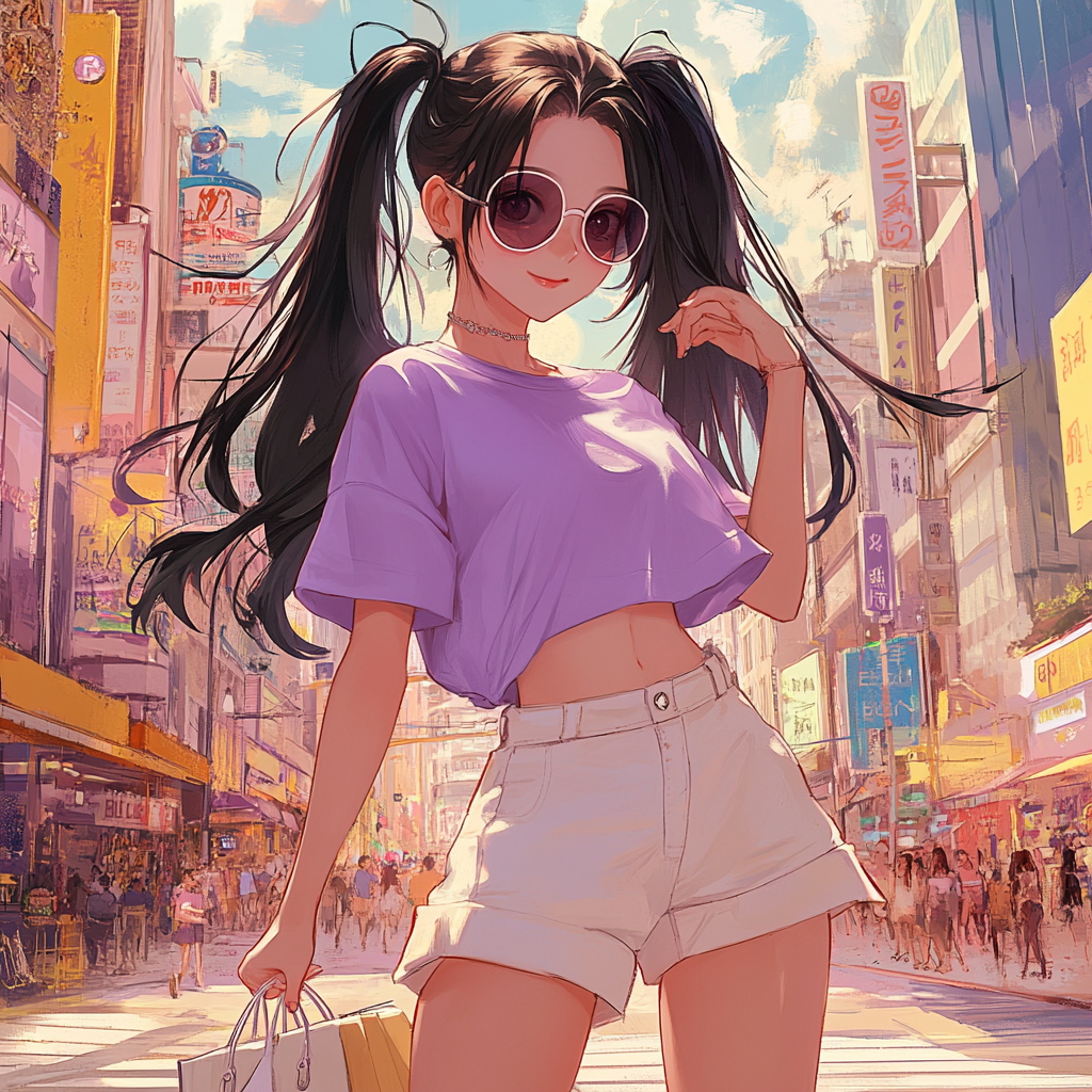 The Stylish Teenage Girl Shopping in the City