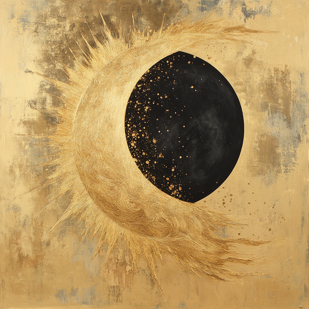 The Sun and Moon Eclipse Painting