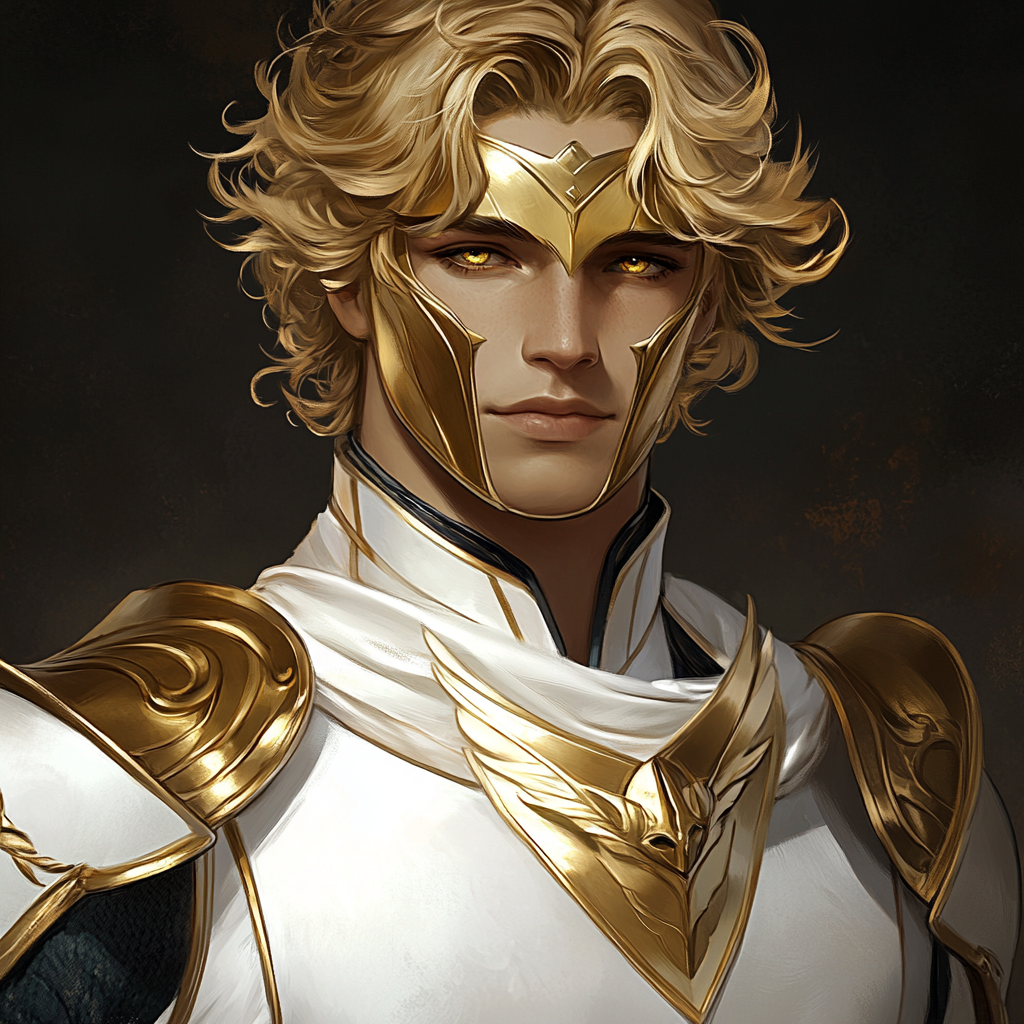 The Tall Handsome Light Bringer in Gold Mask