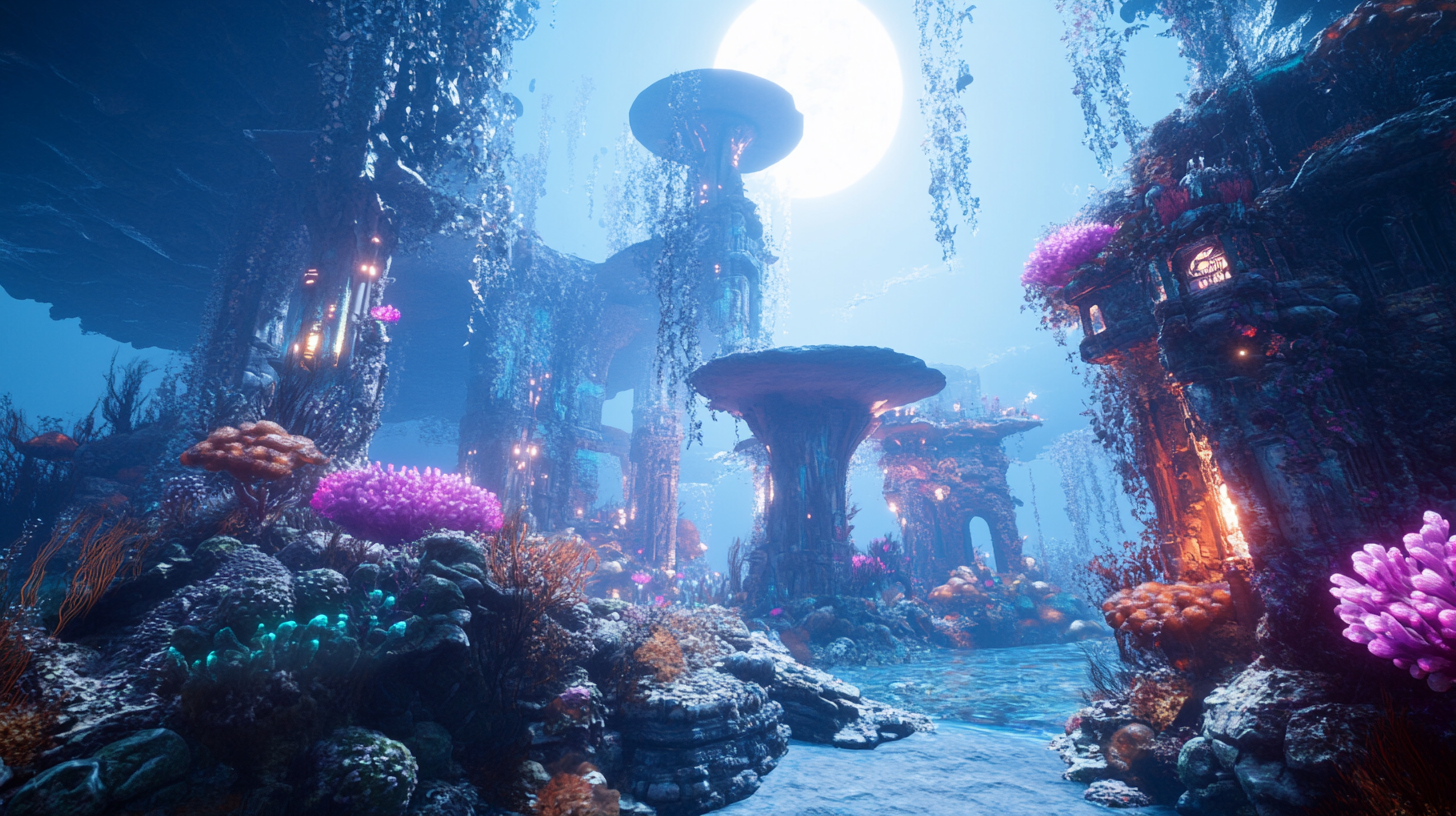 The Underwater City with Ethereal Sea Creatures