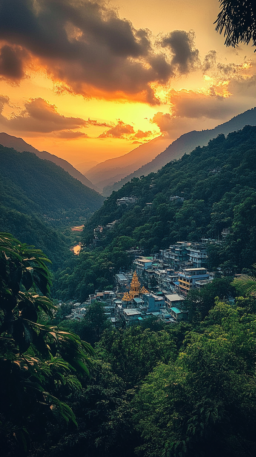 The Vaishno Devi Shrine in a Mountain Landscape