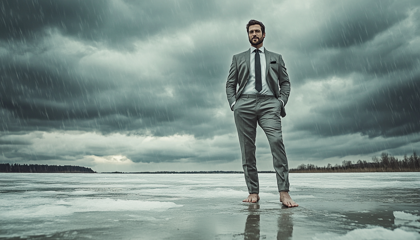 The Well Dressed Lawyer on Ice Lake