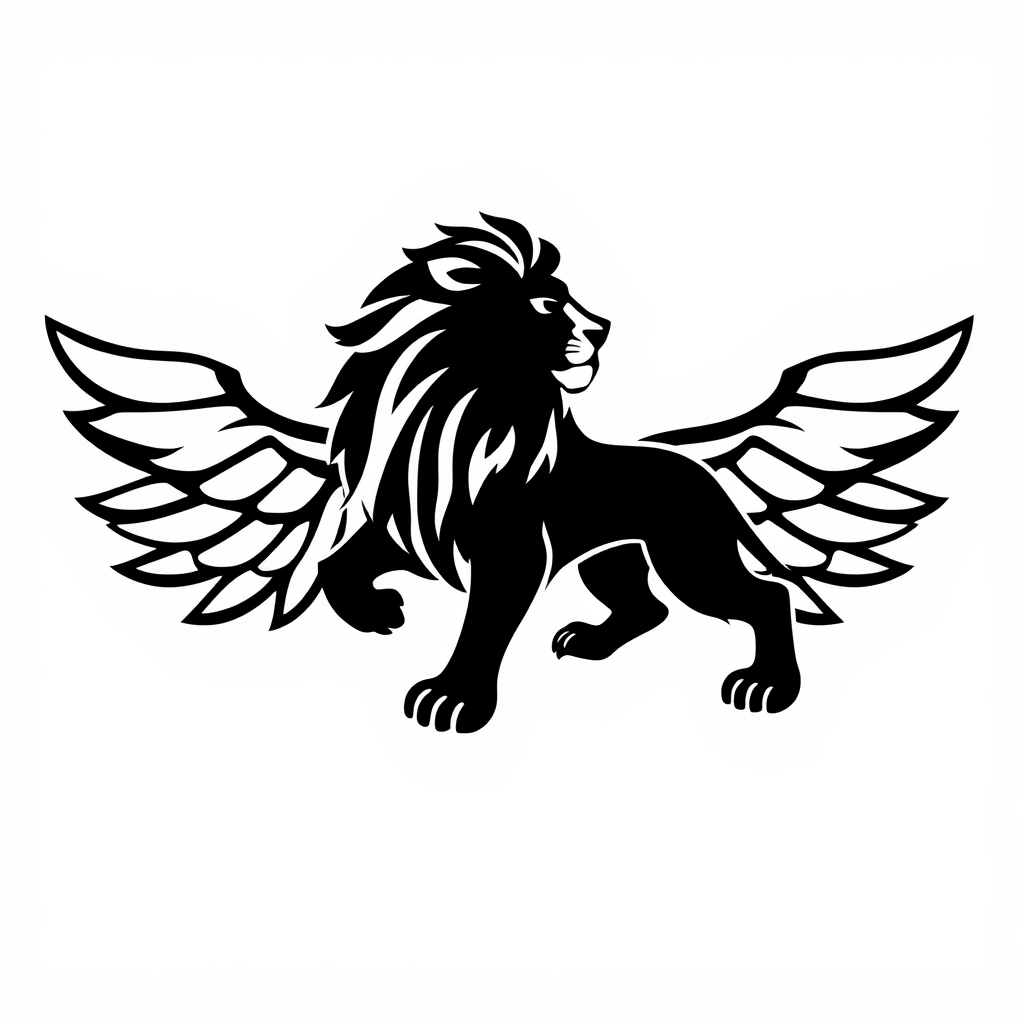 The Winged Lion Minimalistic Black Logo The Winged Lion Minimalistic Black Logo