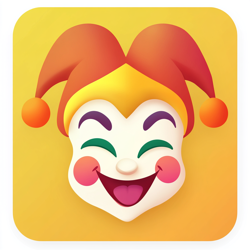 The Winking Jester App Icon: Simple and Fun