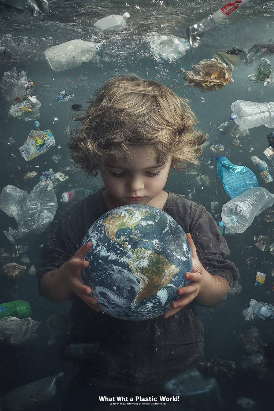 The World in Danger: Child with Plastic Globe