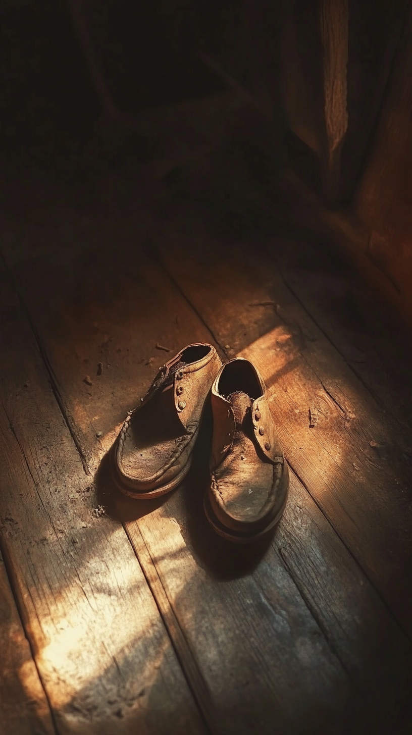 The Worn-out Shoes in the Sunlit Room