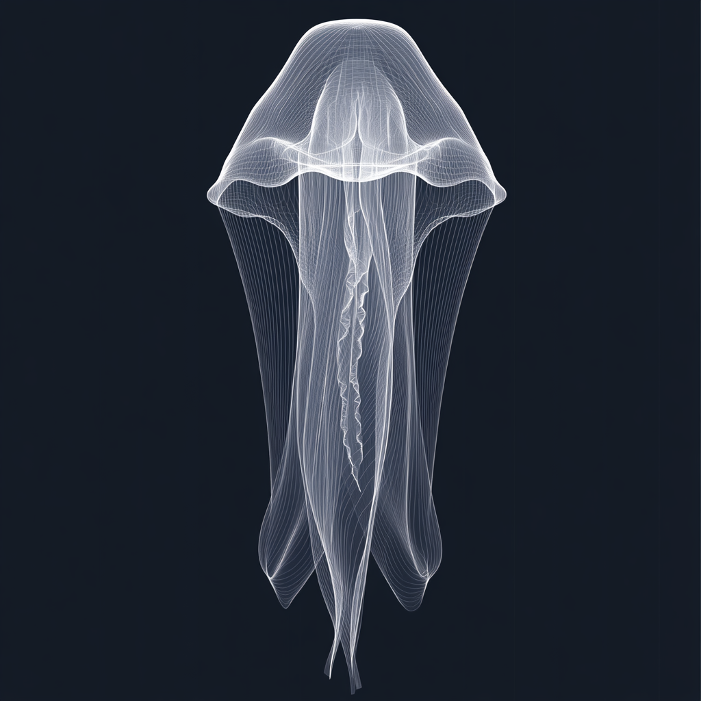 Vector of a blue-gray jellyfish floating