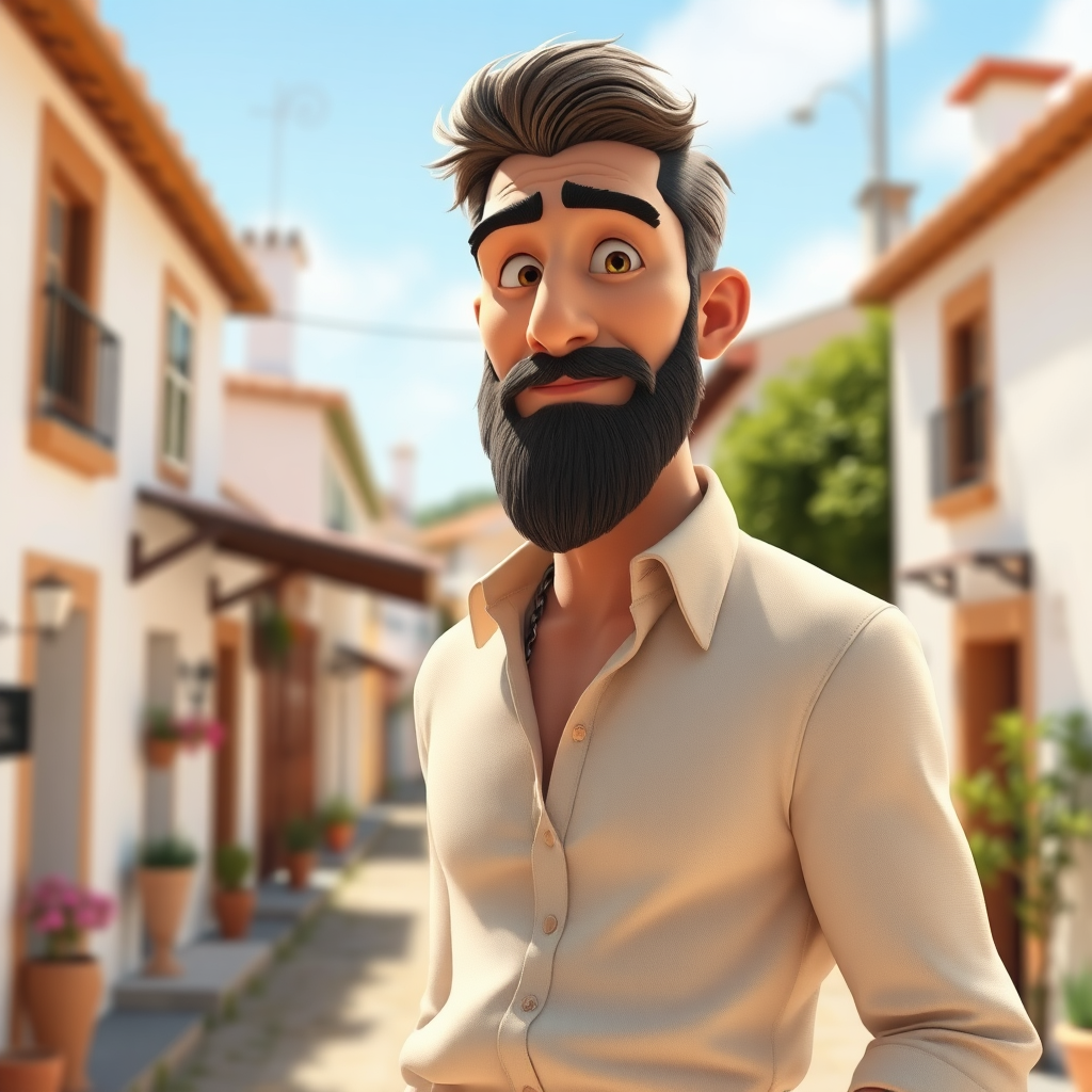 The elegant man in a Portuguese village.