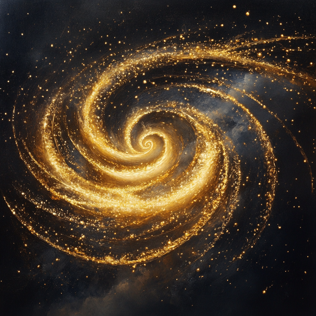 The golden string spins in the dark universe.