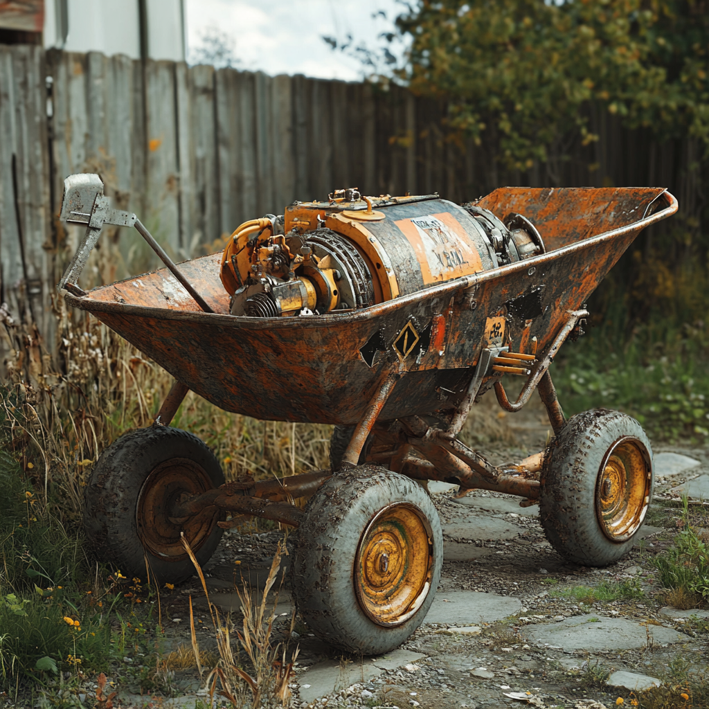 The old wheelbarrow with a funny turbo boost.