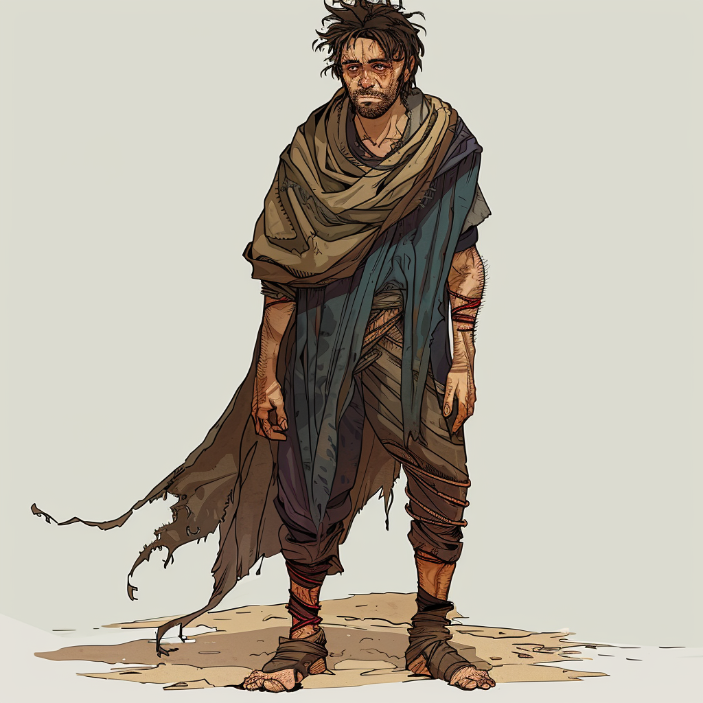 The tired, weak common man in fantasy art.