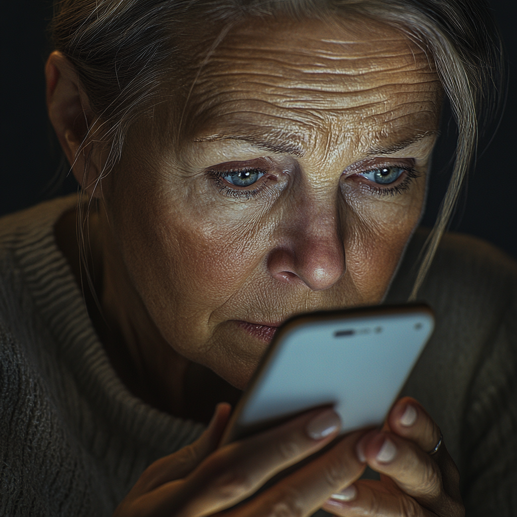 Thoughtful Woman Contemplates Smartphone Reflection