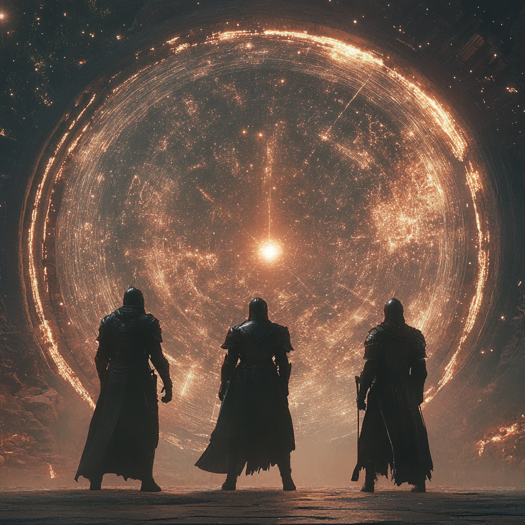 Three Knights Against the Celestial Portal