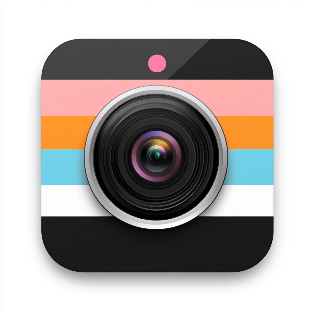 Timestamp Camera iOS App Icon: Minimalistic, Professional Design