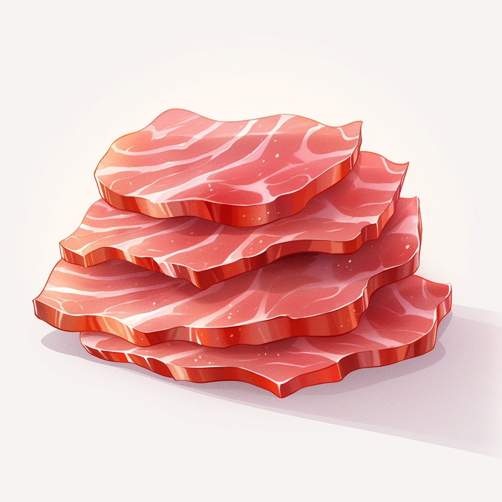 Tiny 3D Ham Slices in Cute Miniature Painting