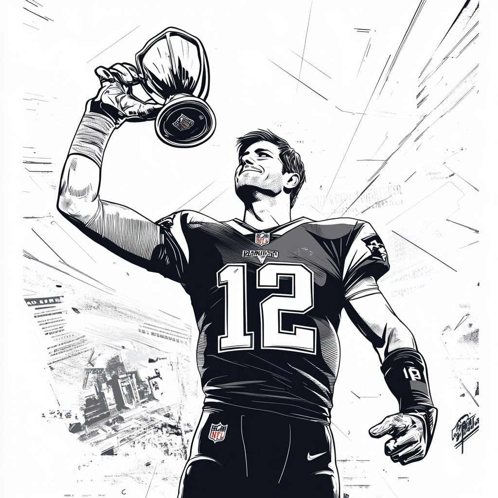 Tom Brady's Journey to NFL Greatness In Cartoon Style