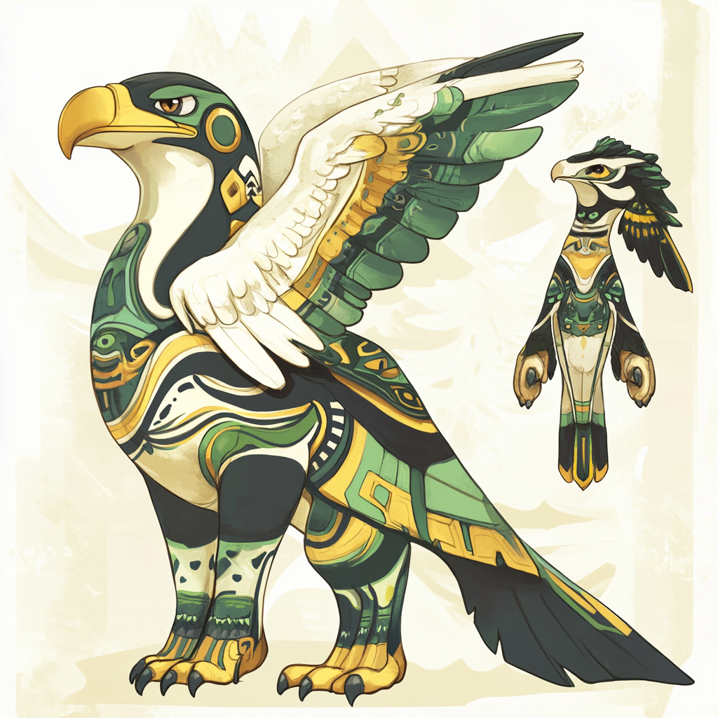 Totem Pokemon evolution starting with eagle, advancing to orca