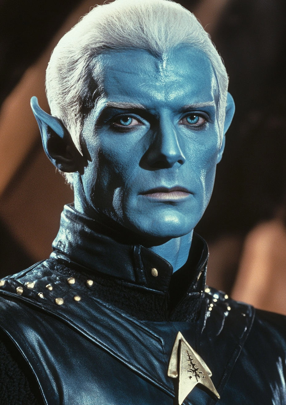 Tough Andorian with Blue Skin in Sci-Fi TV Show