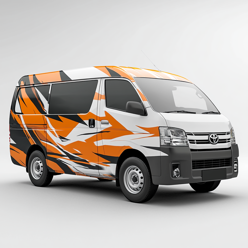 Toyota 6 Seater Vehicle in Bright Orange Artwork