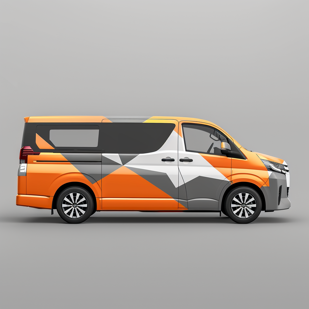 Toyota 6 seater vehicle in Bright Orange and grey