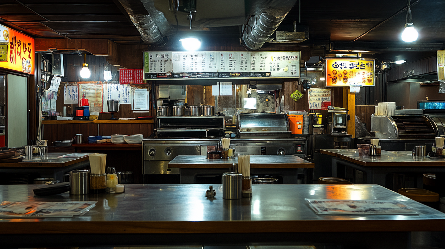 Traditional Korean BBQ Restaurant with Bright Lighting