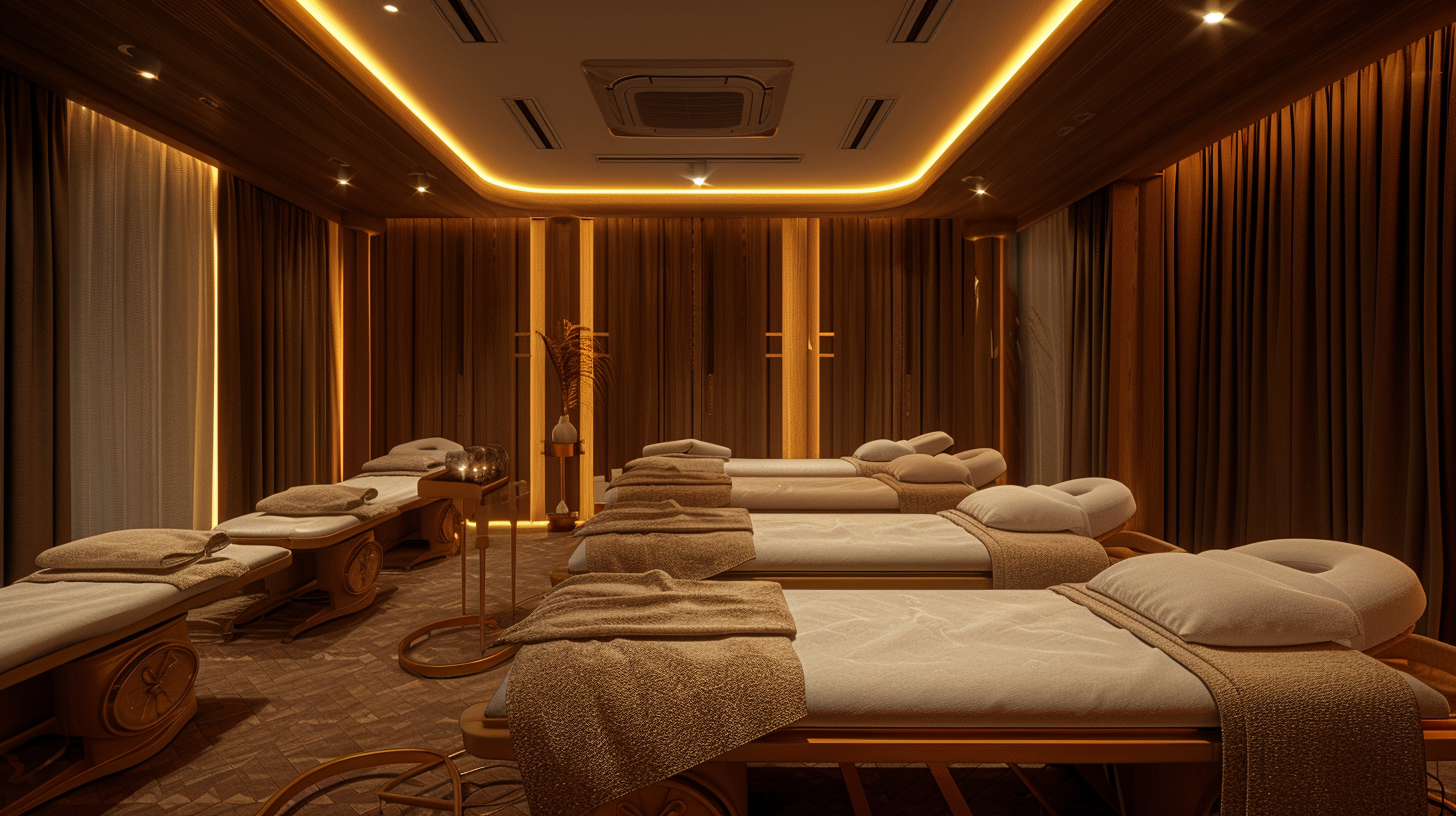 Tranquil Spa Massage Room with Indirect Lighting