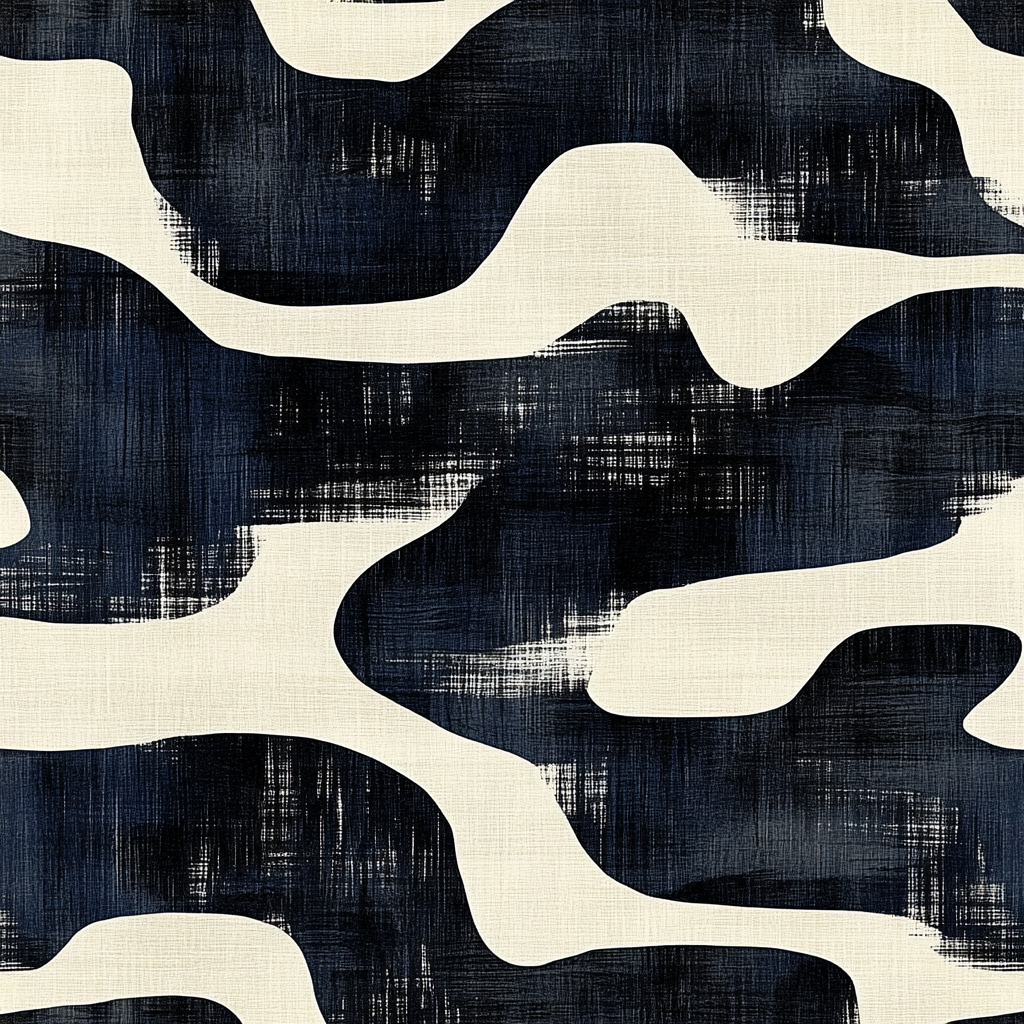 Tranquil black brushstrokes in Japanese style design