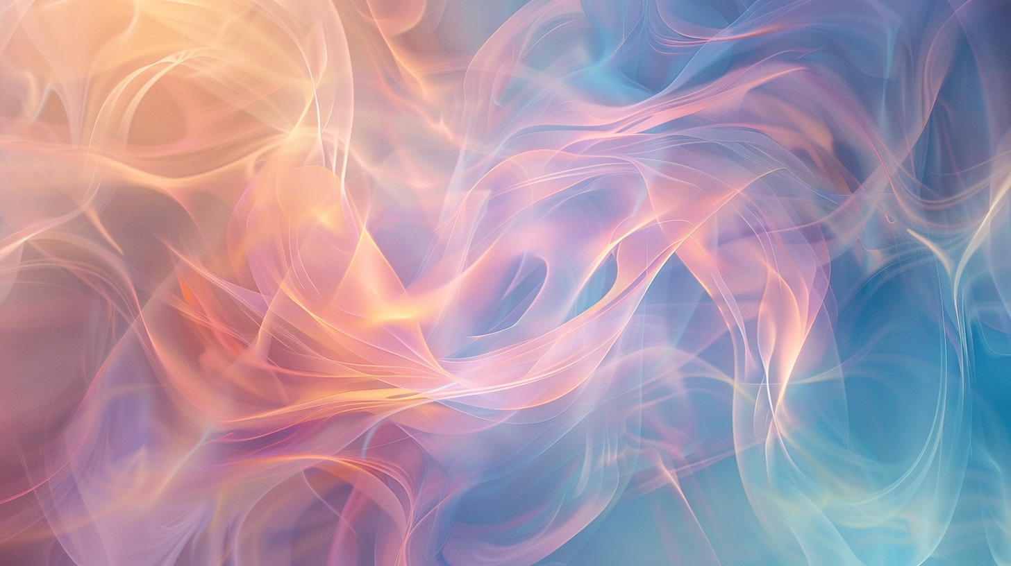 Transparent swirls float over glowing gradient background, hd quality.