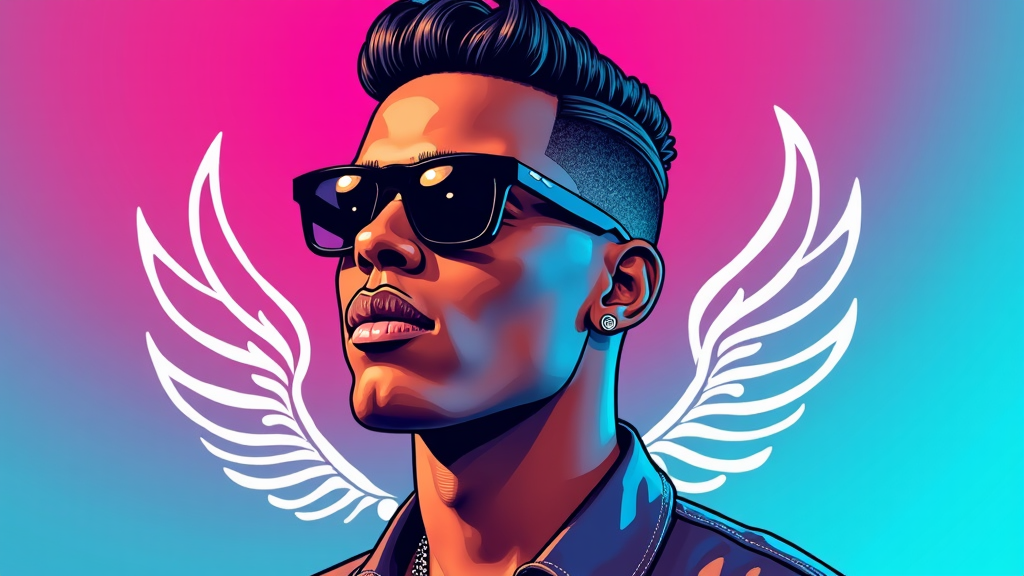 Travis Scott Vibrant Colorful Sunglasses Illustration