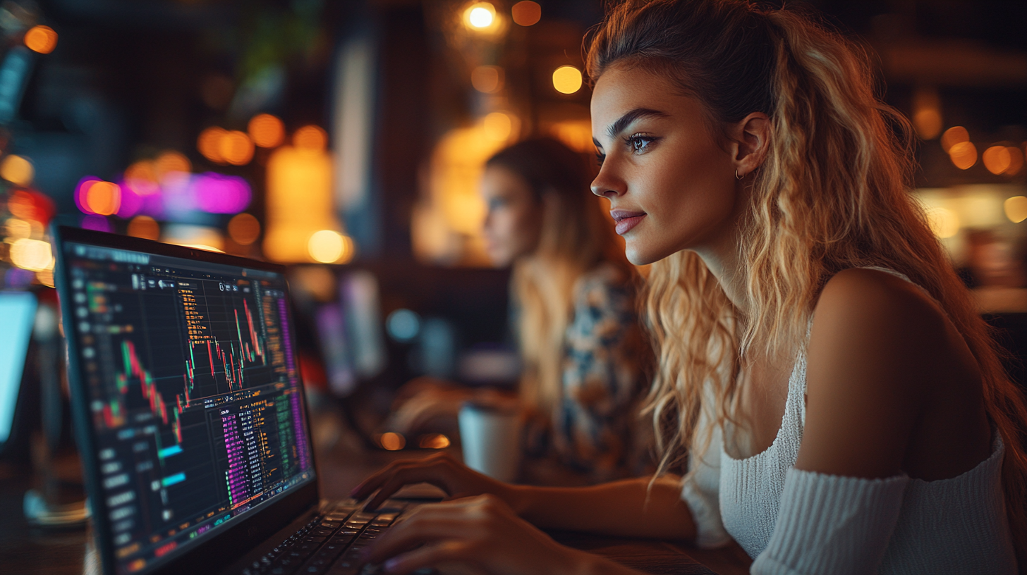 Two Girls Using Macbook Pro M2 Chip in Starbucks