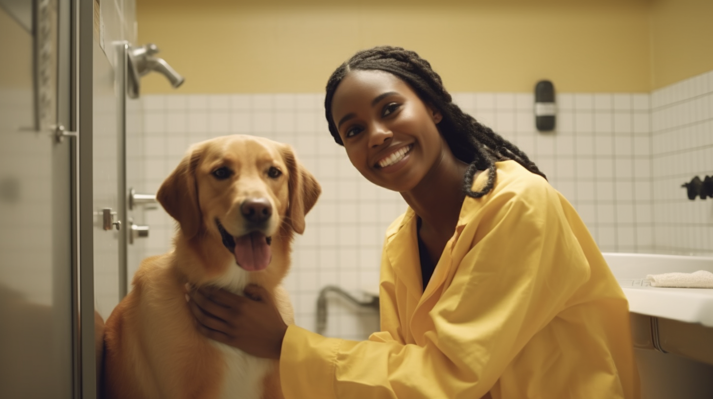 Two Smiling Women Surprised in a Fancy Bathroom