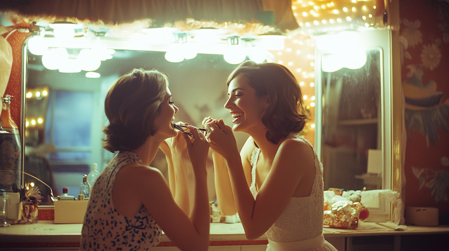 Two Women Preparing Makeup in Las Vegas Hotel