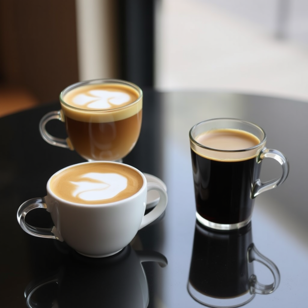 Two cups of espresso on table