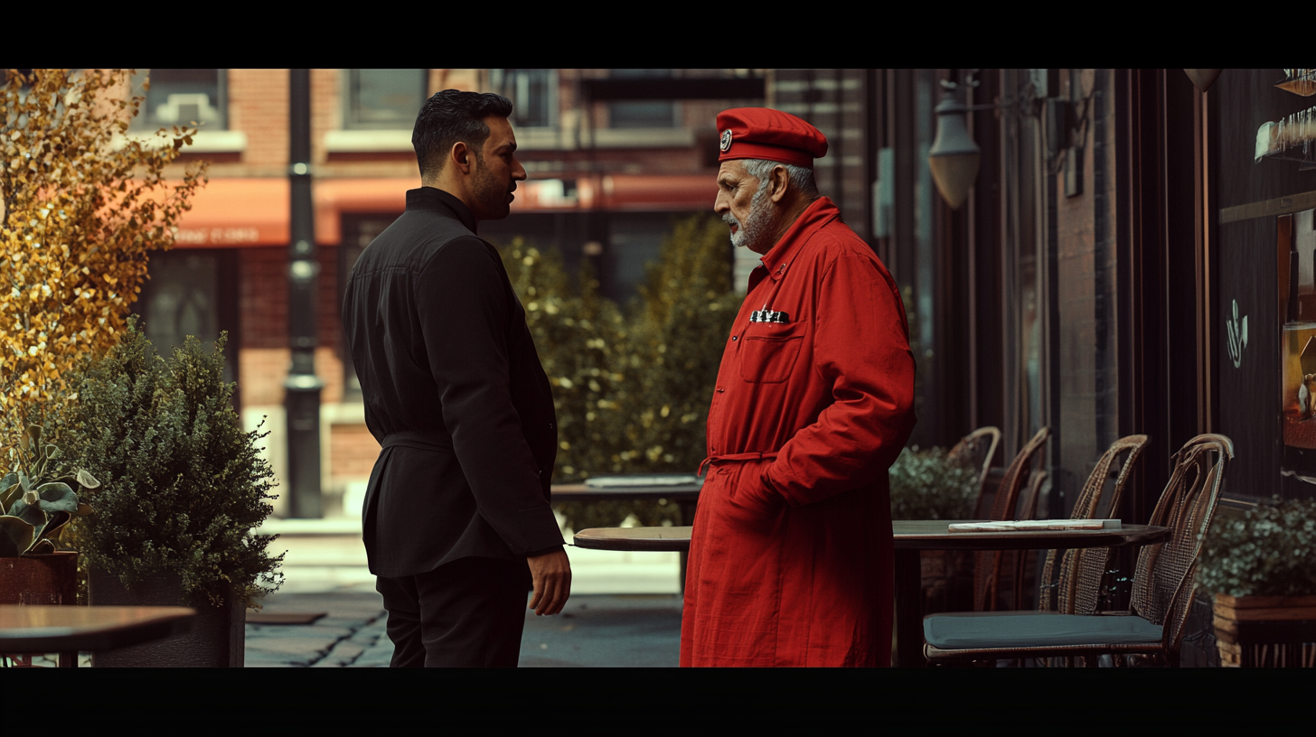 Two men in New York City street