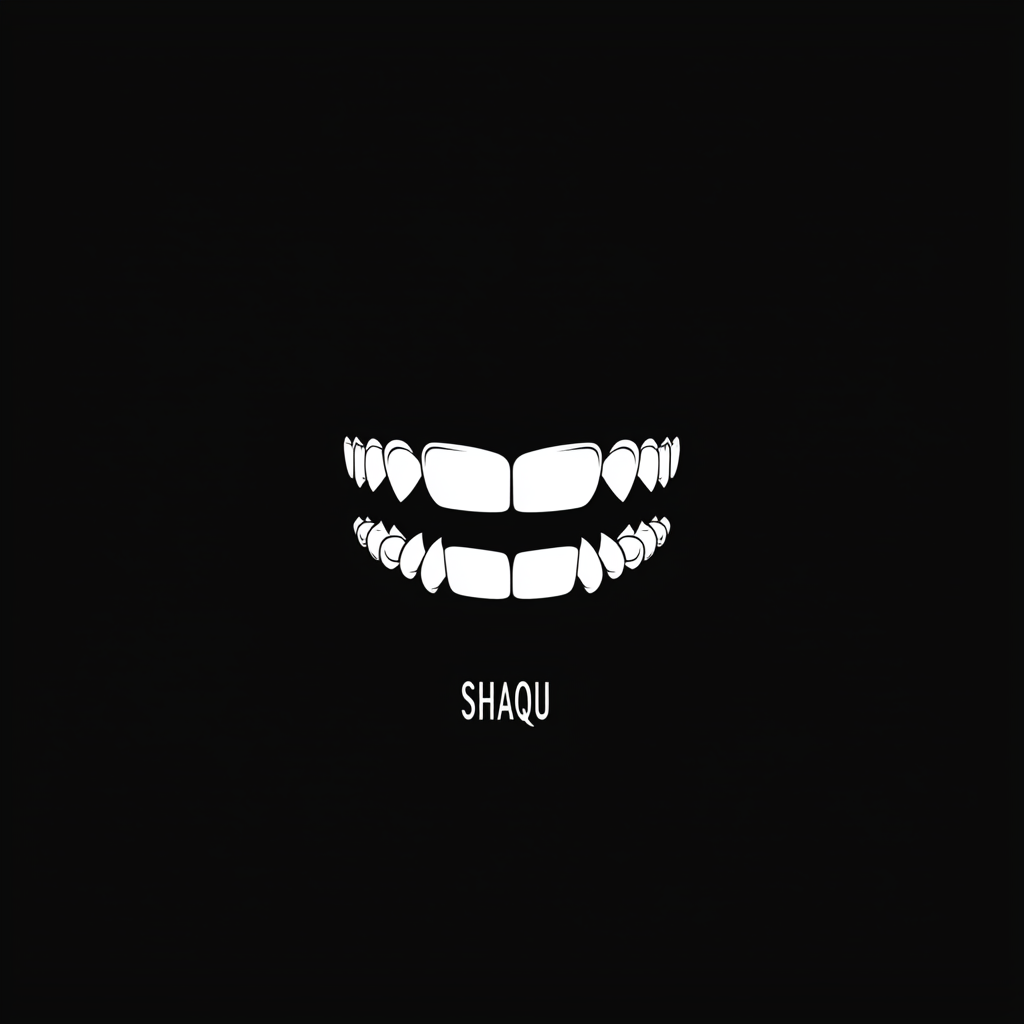 Typographic logo for SHAQU grillz brand with sleek design.