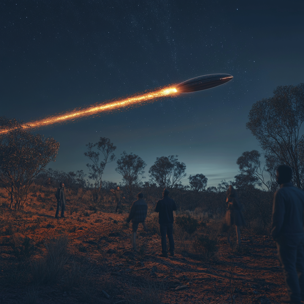 UFO Leaves Fiery Streak in Australian Sky