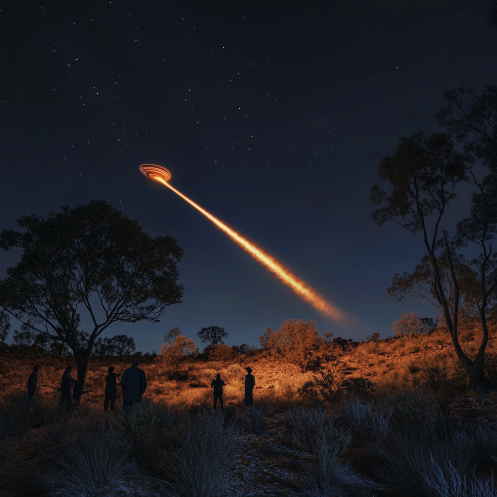 UFO Leaves Fire Trail Over Australian Bush