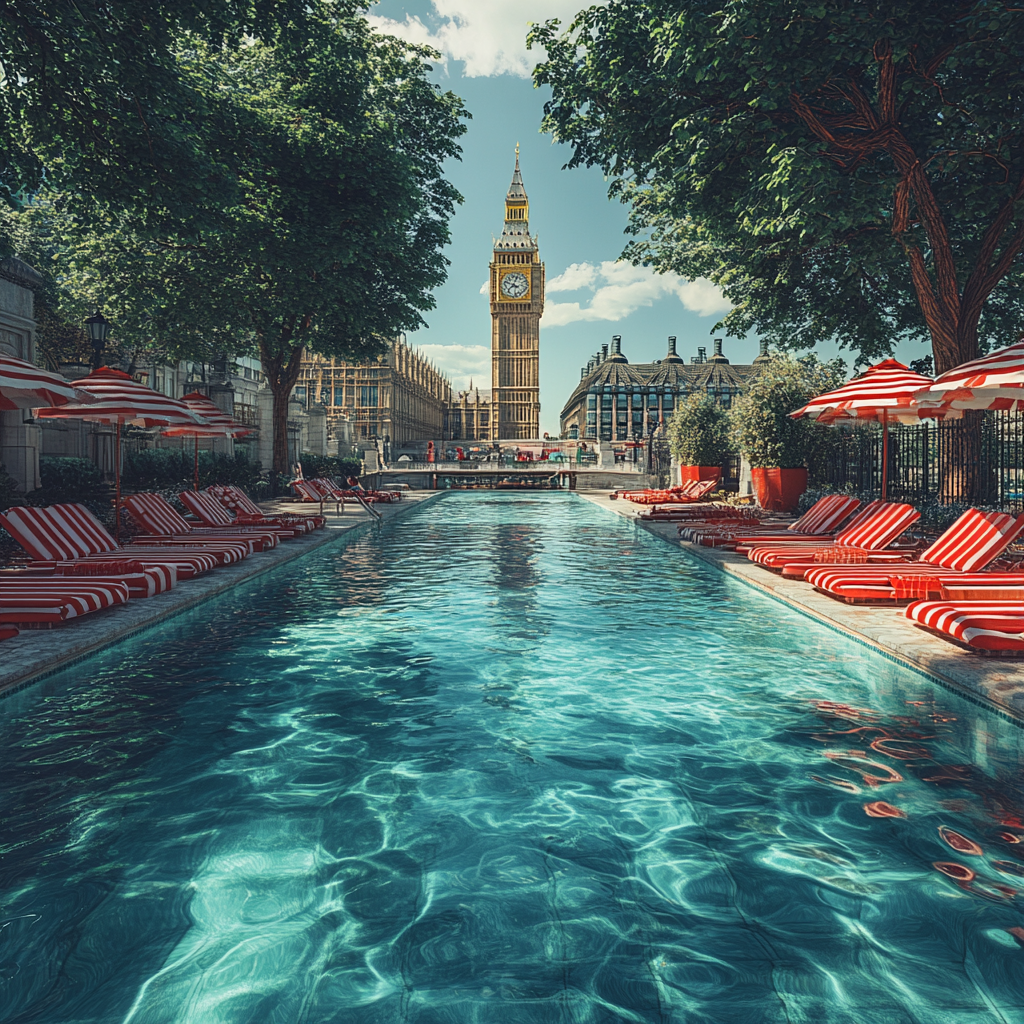 Ultra High-Quality Olympic Infinity Pool Beneath Big Ben 