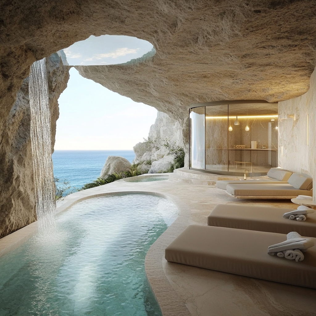 Ultra-luxurious cliffside spa with stunning ocean views