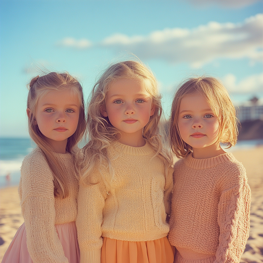 Ultra realistic fashion shoot of girls at Bondi Beach.