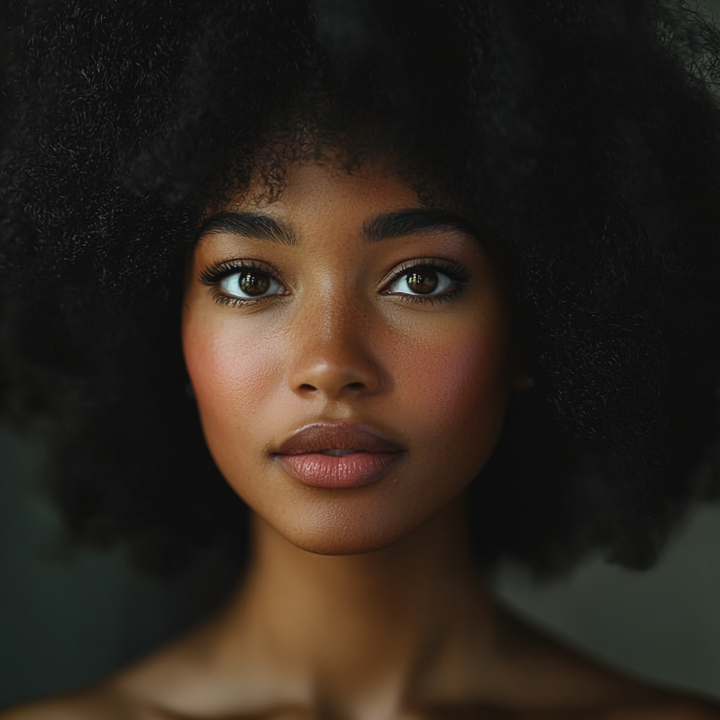 Ultra-realistic portrait of 28-year-old African woman, Nikon Z7